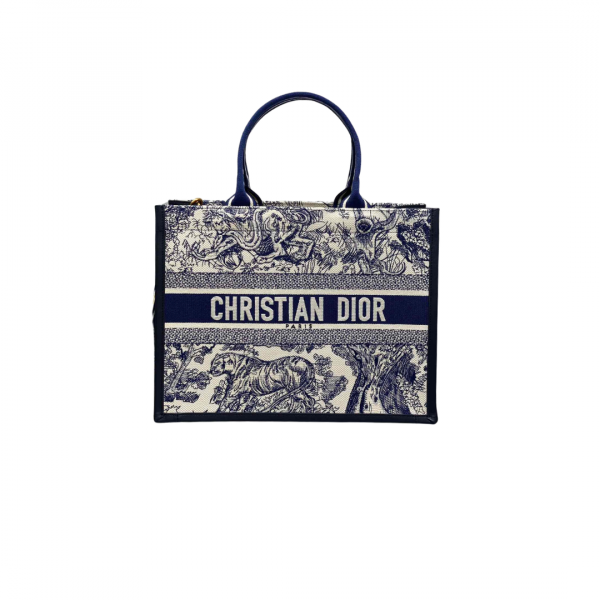 Dior Tigress Blue Handle Tote Blue