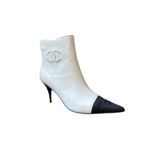 Alternative view of Chanel Heeled Bootie White/Black Tip