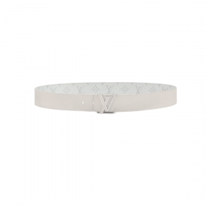 Alternative view of LV Initiales White/Silver Reversible Belt