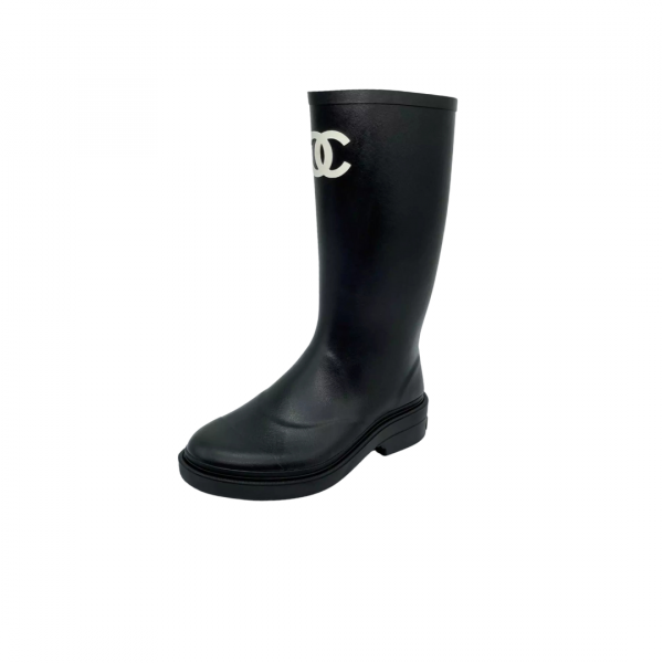 Chanel Rain Boots Mid Black