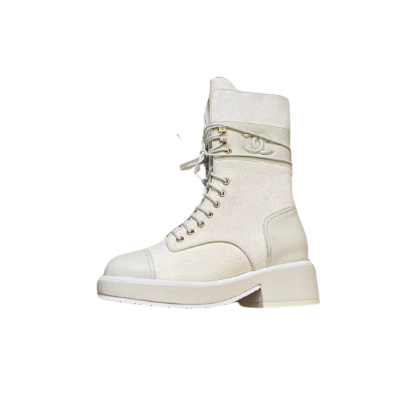 Chanel White High Boot