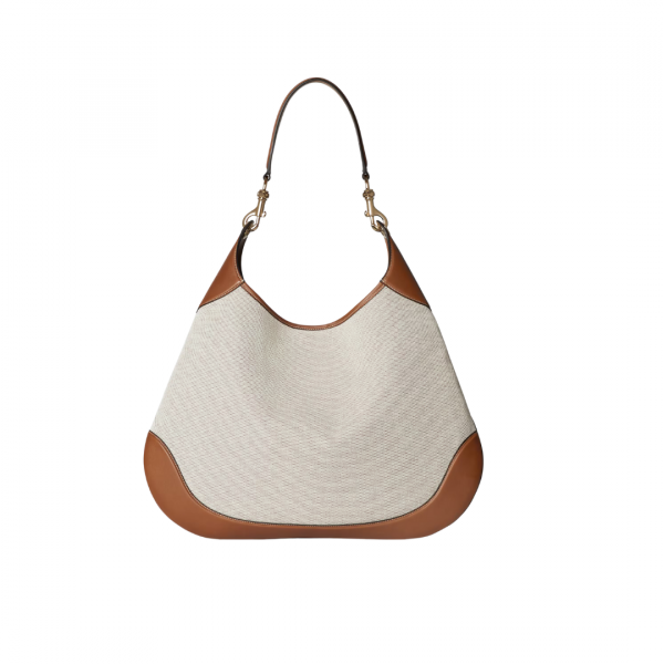 Gucci B Shoulder Bag White/Brown Canvas