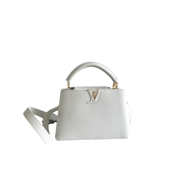 Louis Vuitton Capucines MM Handle Bag White