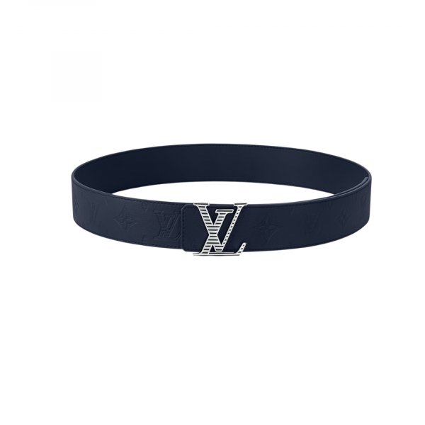 LV Shadow Blue Reversible Belt