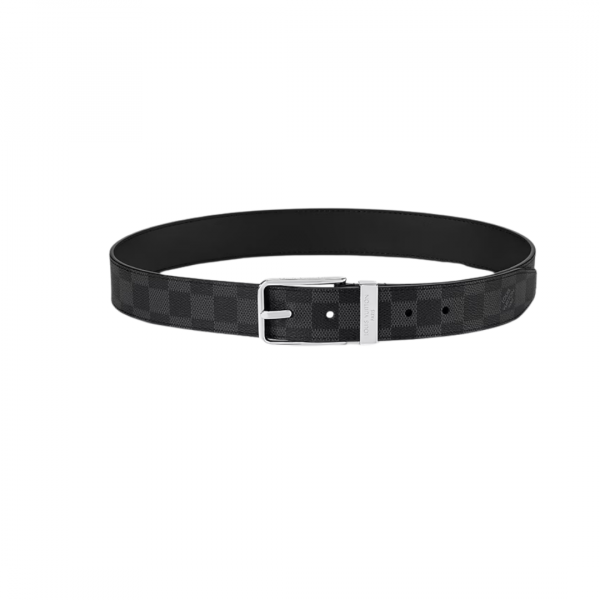 Lv Pont Neuf Monogram Black/Gray Belt
