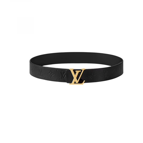 Louis Vuitton Monogram Eclipse Mens Belt Black/Gold