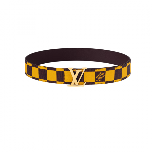 LV Brown/Yellow Initiales Reversible Belt
