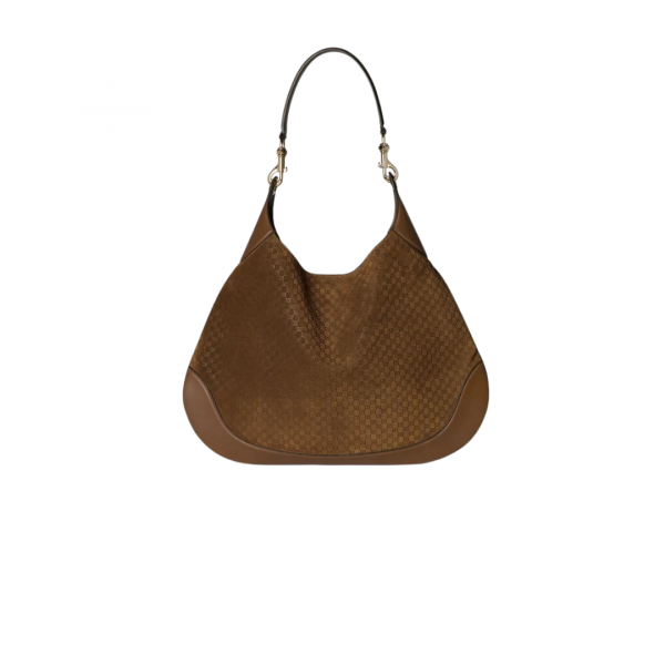 Gucci B Shoulder Bag Monogram Suede