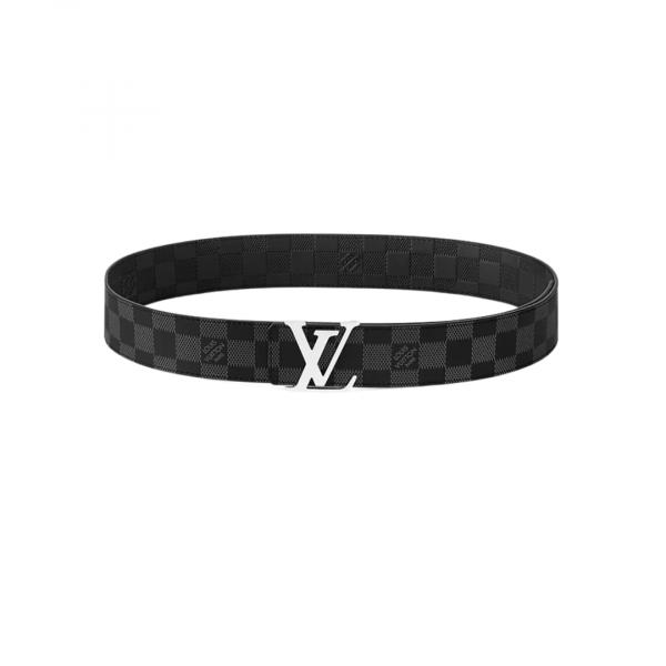LV Initiales Monogram Black/Silver Reversible Belt