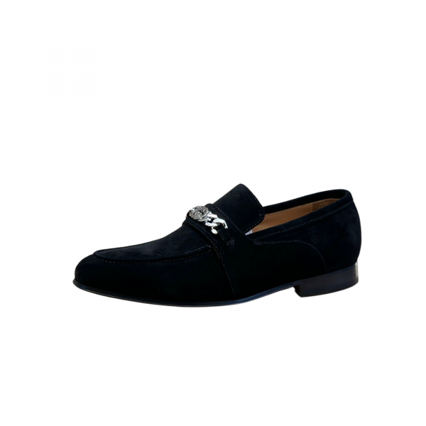 Gucci Blue Suede Chain Loafer