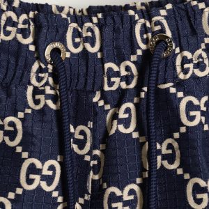 Gucci Blue Shorts with Elastic Waist and Adjustable Drawstring - Image 3