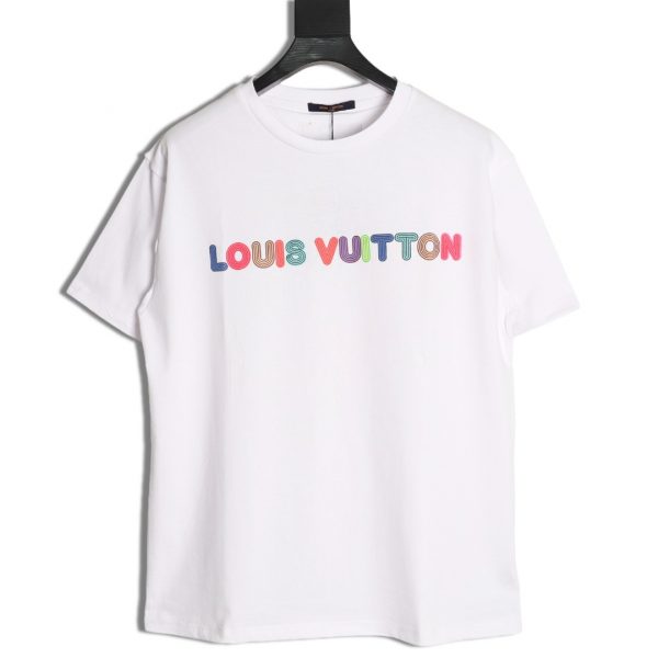 Louis Vuitton Rainbow Letter Print Short-Sleeved T-Shirt
