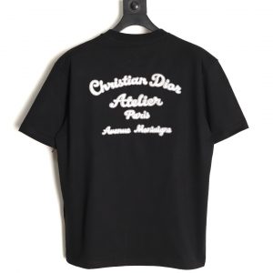 Dior classic embroidered short-sleeved pocket Black - Image 2