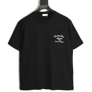 Dior classic embroidered short-sleeved pocket Black