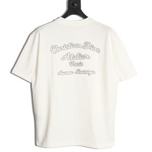 Dior classic embroidered short-sleeved pocket White - Image 2