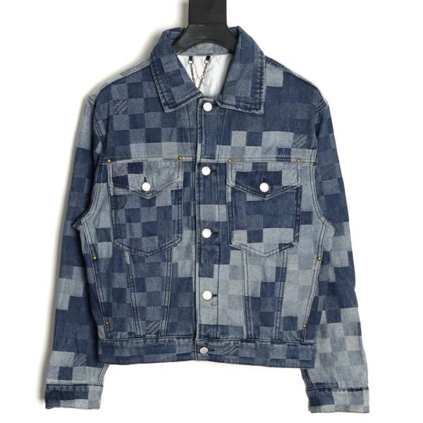 Louis Vuitton Mosaic Camouflage Print Denim Jacket