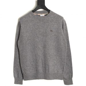 Burberry Crew Neck Embroidered Knit Sweater