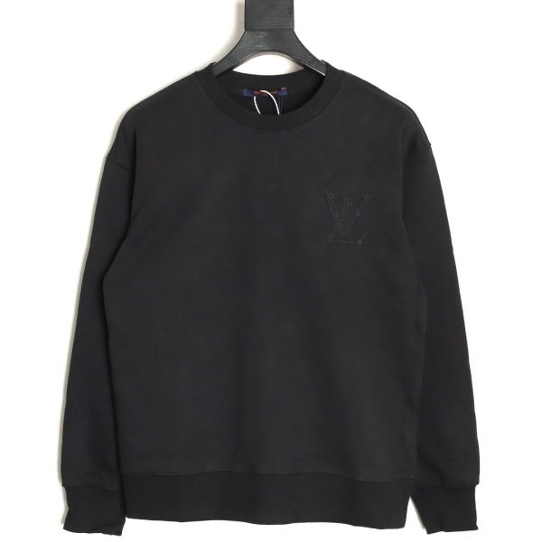 Louis Vuitton Sweater Black With Embroidered Logo
