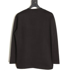 Alternative view of Loewe Long-Sleeved Black T-Shirt with Overlay Pocket and Hollow Logo