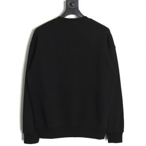 Alternative view of Dior Crew Neck Sweatshirt with Embroidered Lettering and Pin Black