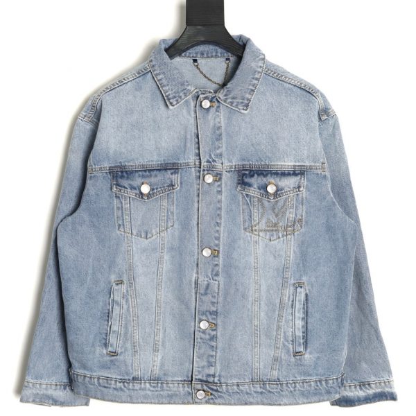Louis Vuitton Denim Jacket with Hollow Pocket Embroidery