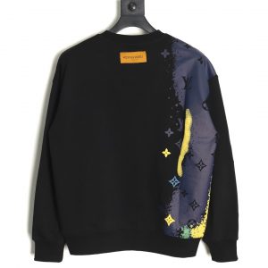 Alternative view of Louis Vuitton Ink Splatter Monogram Print Crewneck Sweatshirt Black