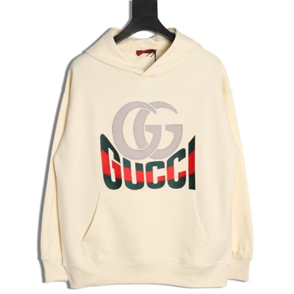Gucci Double G Logo Print Hoodie