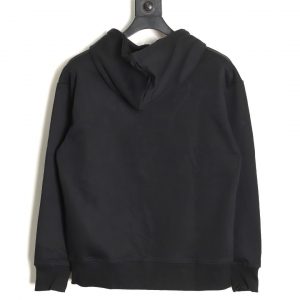 Alternative view of Loewe Hoodie Black Sweatshirt with Leather Pocket and Embossed Logo on the Chest