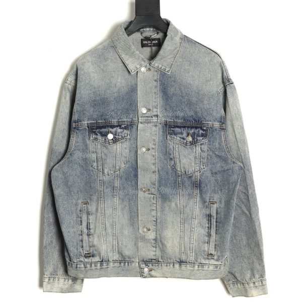 Balenciaga Small Letter Print Washed Jacket