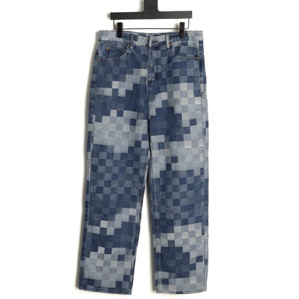 Louis Vuitton Jeans With Mosaic Camouflage Print