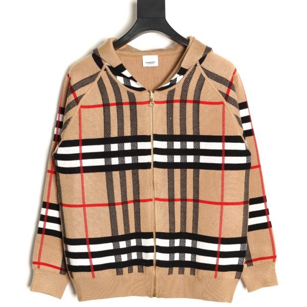 Burberry Double-Sided Hooded Zip-Through Cashmere Jacket