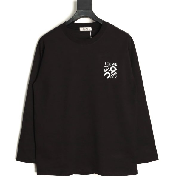 Loewe Long-sleeved Sweatshirt With Embossed Logo Print Black