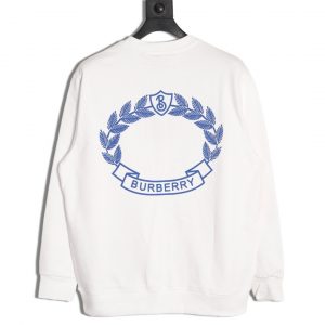 Alternative view of Burberry Crew Neck Sweatshirt with Horse Embroidered on the Back with Oak Leaves