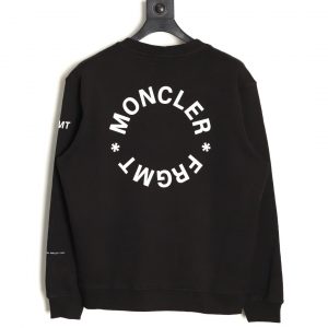 Alternative view of Moncler Black Crew Neck Sweatshirt with Fujiwara Hiroshi Ring Print