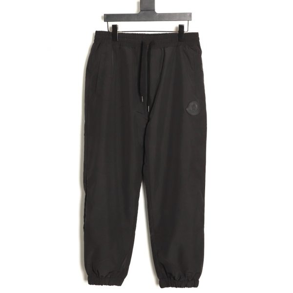 Moncler pants with nylon woven cuffs and silicone logo