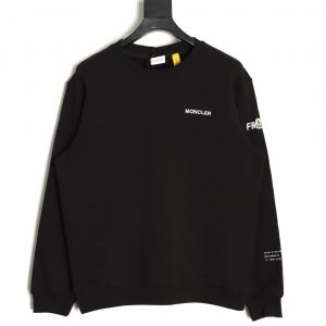 Moncler Black Crew Neck Sweatshirt with Fujiwara Hiroshi Ring Print