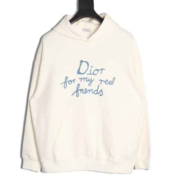 Dior slogan embroidered hoodie set