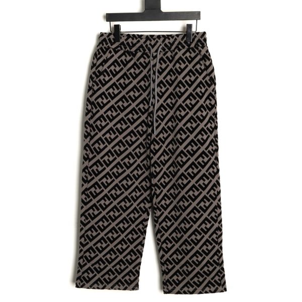 Fendi Gray Pants with Full Flocking Print
