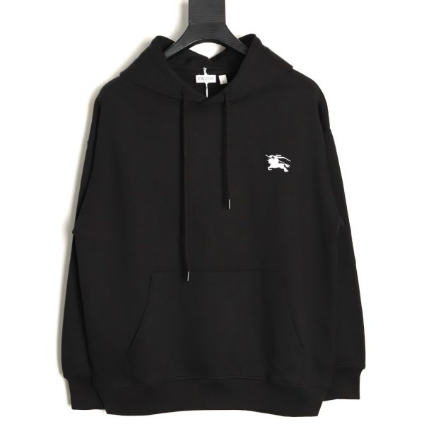 Burberry Foam Print Hoodie With Embroidered Logo on Chest and Back Black
