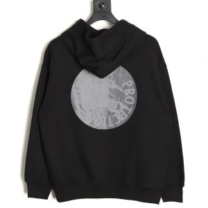 Alternative view of Burberry Foam Print Hoodie With Embroidered Logo on Chest and Back Black