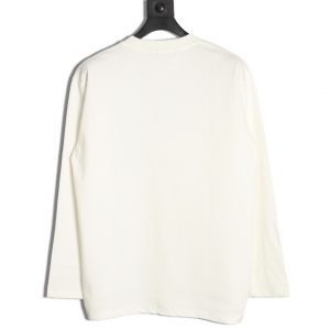 Alternative view of Loewe Long-Sleeved White T-Shirt with Overlay Pocket and Hollow Logo