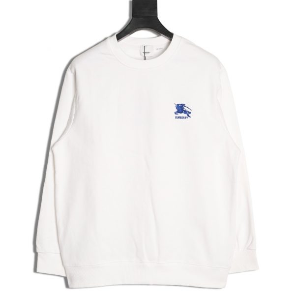 Burberry Crew Neck Sweatshirt with Horse Embroidered on the Back with Oak Leaves
