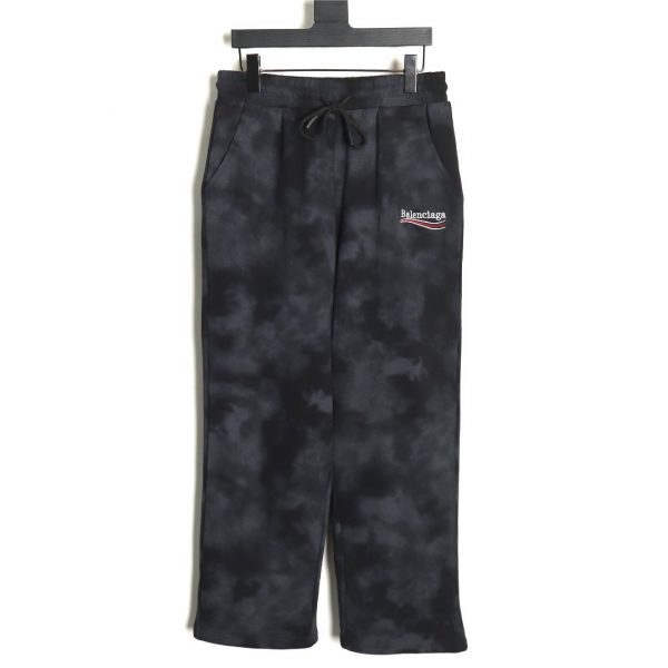 Balenciaga Mud-dyed Washed Trousers With Tail Embroidery in Black