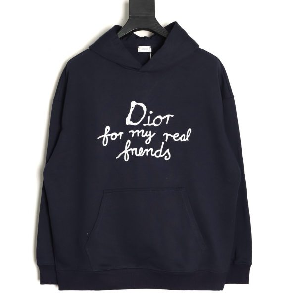 Dior slogan embroidered hoodie set