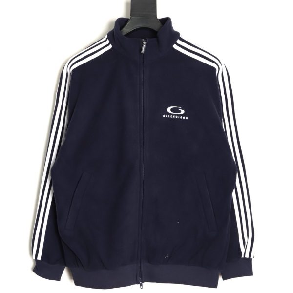 Balenciaga Paris High-Neck Suit Jacket with Embroidery