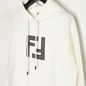 Alternative view of Fendi 3D Mesh Double F Logo Embroidered Hoodie