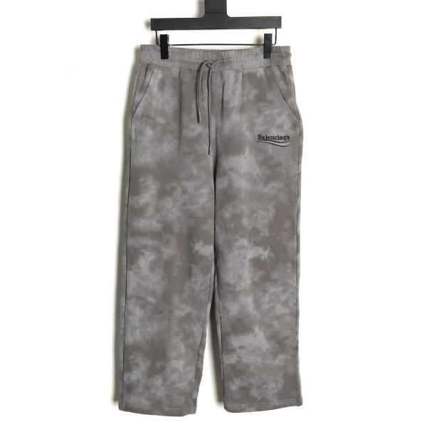 Balenciaga Mud-dyed Washed Trousers With Tail Embroidery
