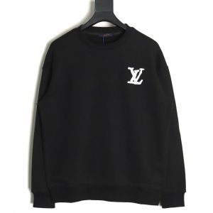 Louis Vuitton Hand-Painted Graffiti Letters Logo Crew Neck Sweatshirt Black