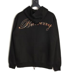 Alternative view of Burberry Check Print Hoodie Black