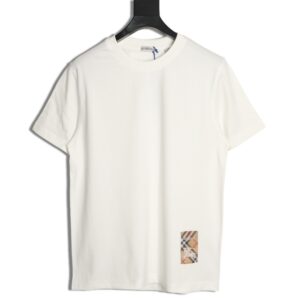 Burberry Short Sleeve T-Shirt with Checkered Hem Label